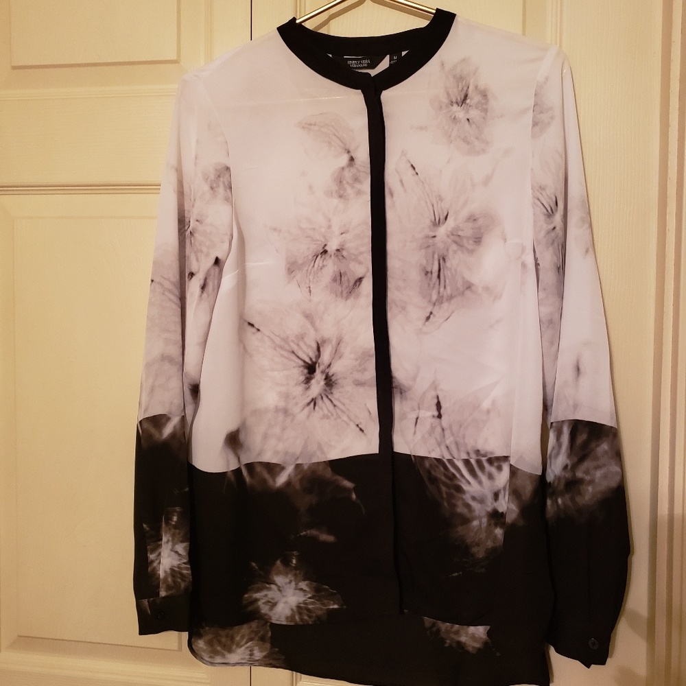 SIMPLY VERA Vera Wang Floral Band Collar Blouse